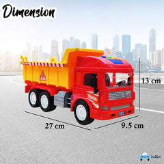 Truck Toy - Friction Power Dumper Truck with Light & Sound for Kids