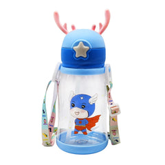 School Water Bottle for Kids - Cute Cartoon Water Bottle for kids, Sipper Bottle for Kids (600 ML) (Blue)