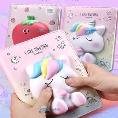 Unicorn Diary for Girls, 3D Squishy Destress Unicorn Notebook Diary, Diary for Kids, Fancy Unicorn Diary Notepad, Diary for girls stylish- 120+ Pages (Pack of 1 Pcs)