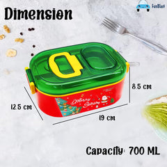 Christmas Theme Lunch Box with Spoon and Christmas Tree Key Ring, Lunch Box for School Kids, SS304 Lunch Box, Tiffin Box for School, Insulated Lunch Box