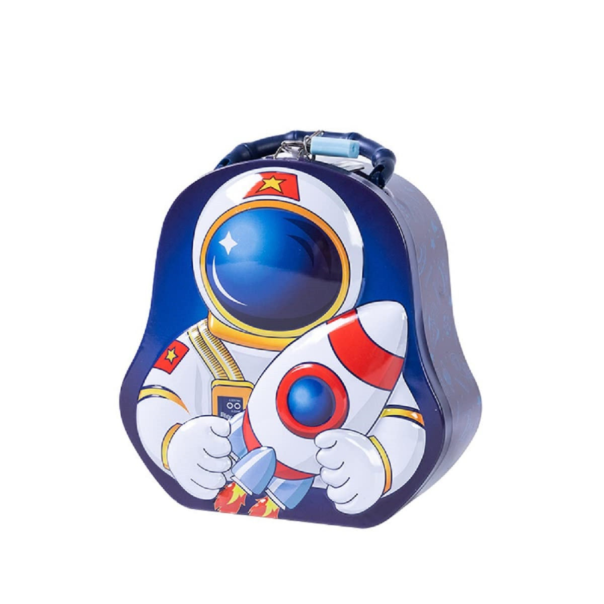 Piggy Bank for Kids – Space Theme Coin Box, Coin Bank with Lock and Key, Metal Coin Box for Kids, Money Bank, Coin Box for Girls