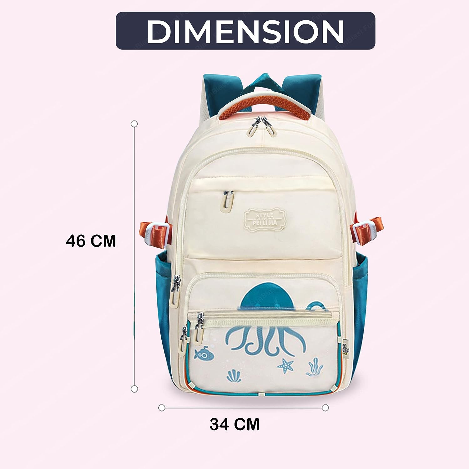 School Bag - School Backpack, College Backpack, Travel Backpack, Office Backpack, Multipurpose Bag for Kids, Casual Bagpack, Picnic Bag for Boys & Girls (46 X 34 X 20 CM)