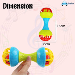 Soft Rattles Teether Toys for Babies Toy Dumbbell Rattle Toy for Infants, New Born Toy – (Pack of 1)