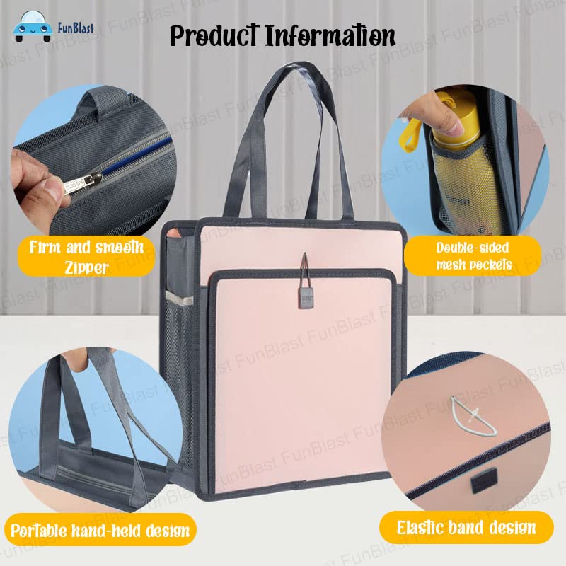 Hand Bag for Women, Girls and Children – Multi-Purpose Waterproof Portable Carrying Bag, Tote Bag, File Bag, Lunch Bag, office Bag, Double Layer Zipper Bag, Travel Accessories Carrying Bag