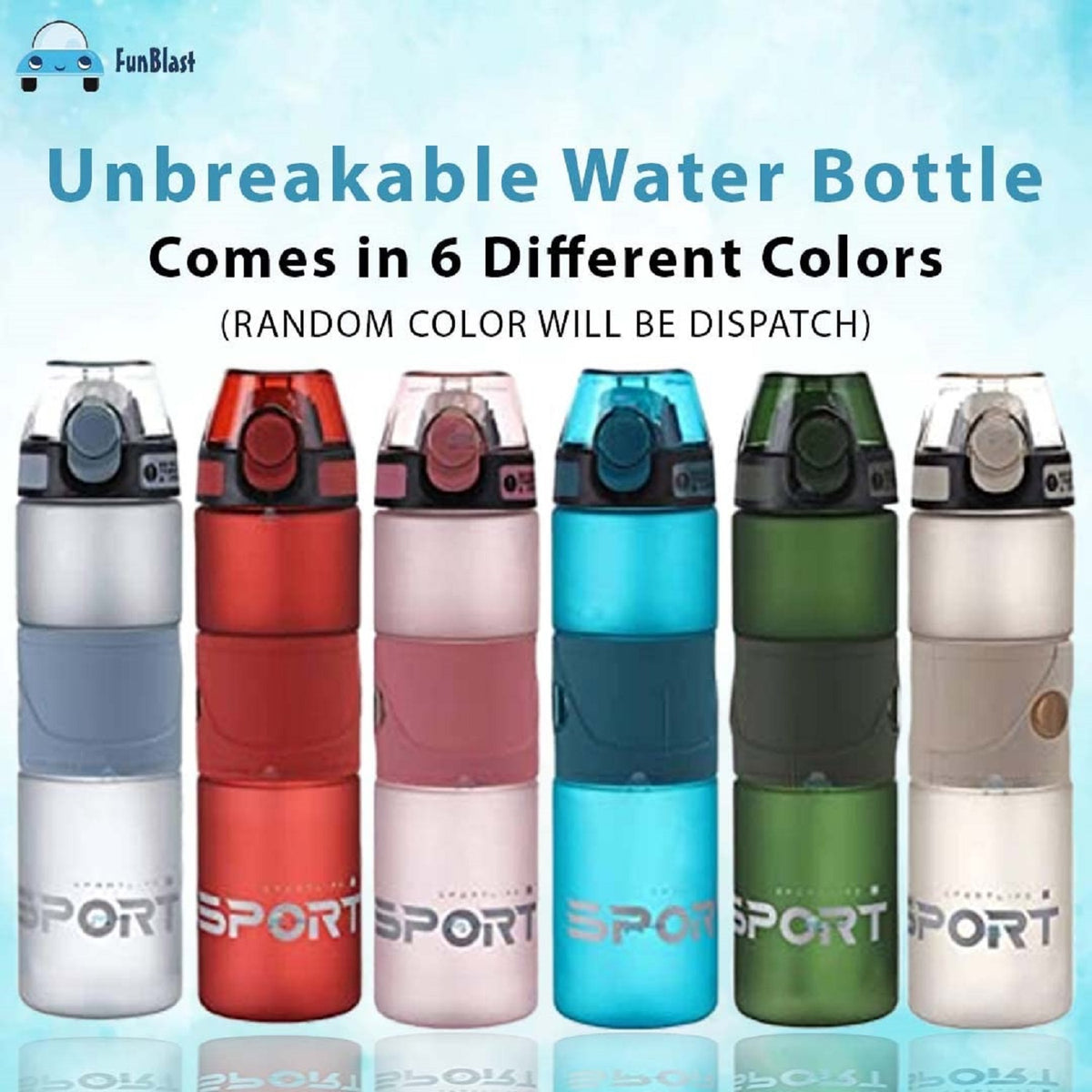 Unbreakable Water Bottle with Sipper & Straw, BPA Free Drinking Bottle, Leak-Proof Water Bottle Ideal for Office, Sports, School 700 ML – Polycarbonate & Polypropylene