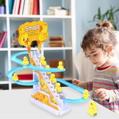 Slide Toy Set – Climbing Cartoon Race Track Set Little Lovely Slide Toy Escalator Toy with Lights and Music, Funny Automatic Stair, Musical Toys for Kids