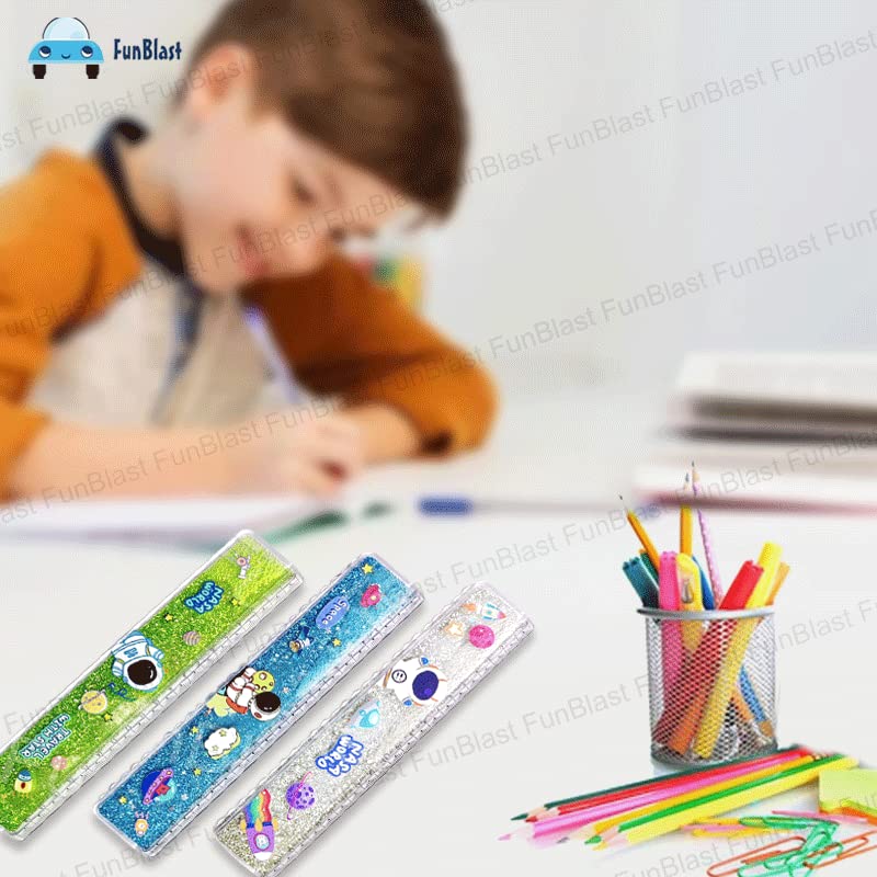 Scale Ruler for Kids, Space Theme Scale for Kids, Glitter Scale Ruler Set  for Students, Stationary Gifts for Kids, Return Gifts, Stationary Items for