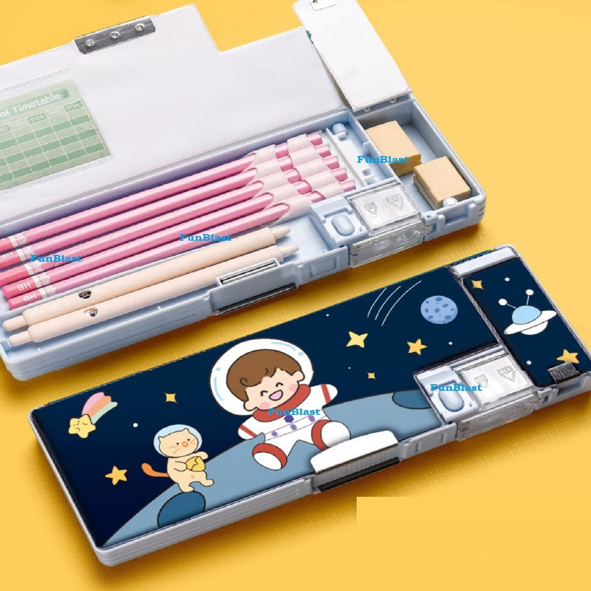 Multifunctional Pencil Box for Kids, Space Pencil Box for Boys, Magnetic Pencil Box for Boys, Pop up Pencil Box