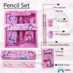 Unicorn Stationary Kit for Girls Pencil Pen Book Eraser Sharpener - Stationary Kit Set for Girls/Birthday Gift