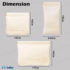 3 Pcs Mini Multipurpose Makeup Pouch for Girls & Women (Cream)