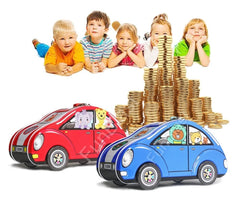 Piggy Bank - Car Shaped Coin Box with Moving Wheel for Kids, Piggy Bank for Kids, Coin Box for Kids, Money Bank for Kids