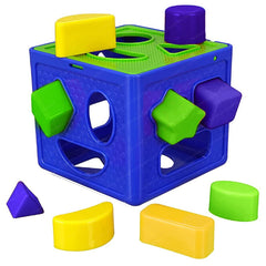 Shape Sorter Cubes for Kids - Colour Recognition Shapes Sorting and Plugging Toys, Cube Box with 9 Shapes for 3+ Ys Old Kids, Boys & Girls