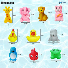 Bath Toys for Baby - Colorful Animal Bath Toys, Toddler Baby Bathtub Bathing Squeeze Bath Toy (Pack of 12 PC)