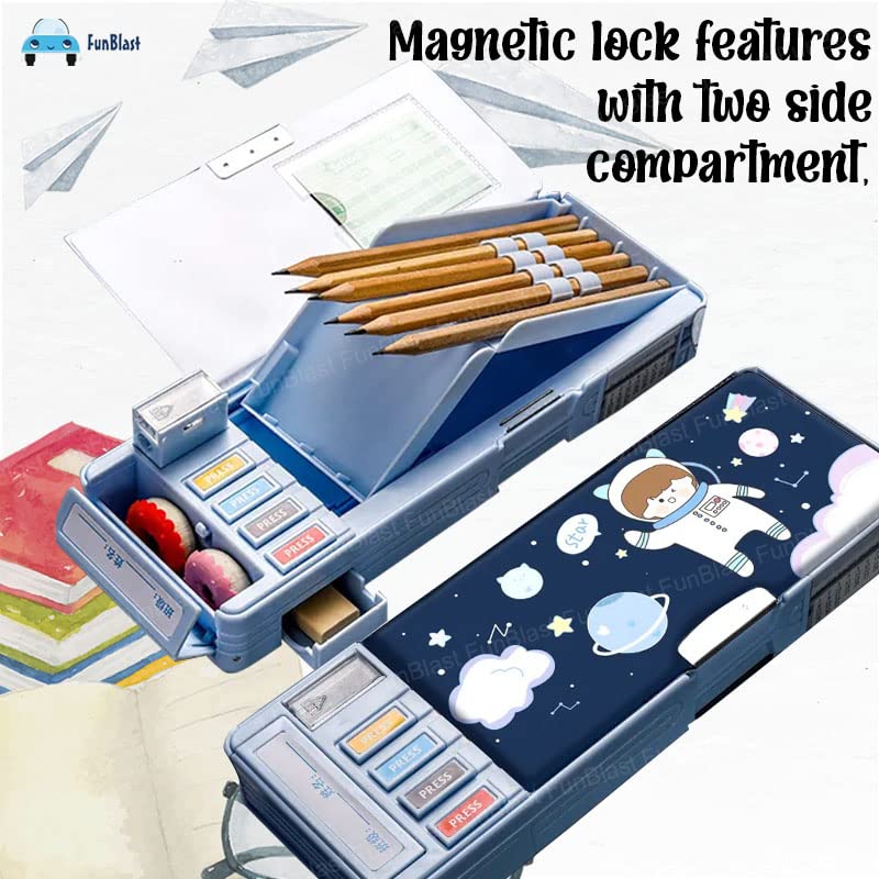 Multifunctional Pencil Box for Kids, Space Pencil Box for Boys, Kids Pencil Box for Boys & Girls