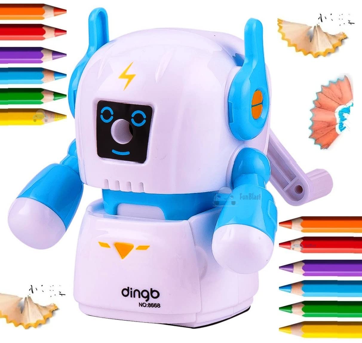 Sharpener for Kids – Robot Pencil Sharpener, Table Sharpener Machine (Assorted Color)