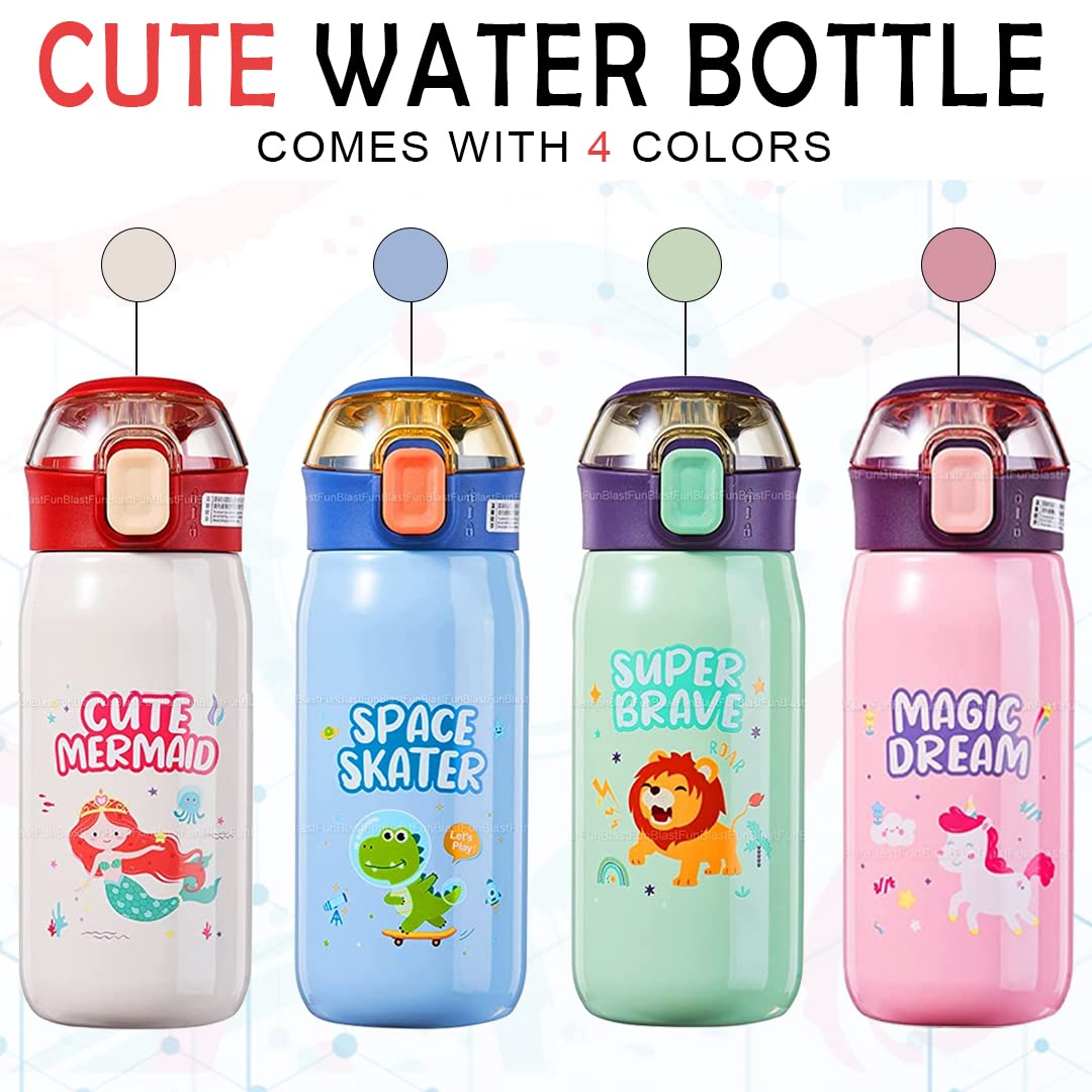 Insulated Stainless Steel Water Bottle for Kids, Double Walled Vacuum Insulated SS-304 Water Bottle (500 ML) (Color May Vary)