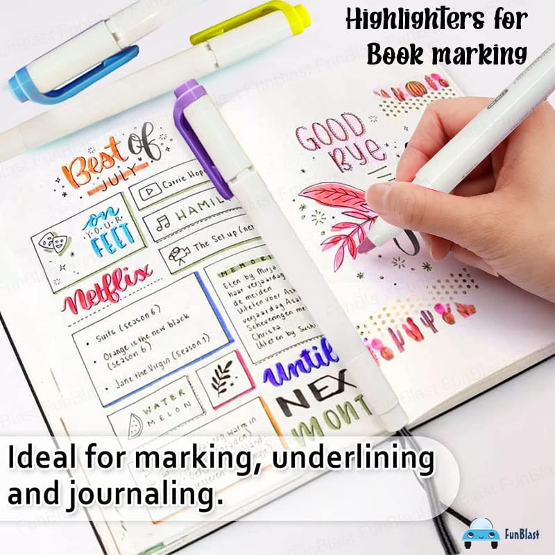 Twin Tip Highlighters-5 Pcs Aesthetic Highlighters Pastel