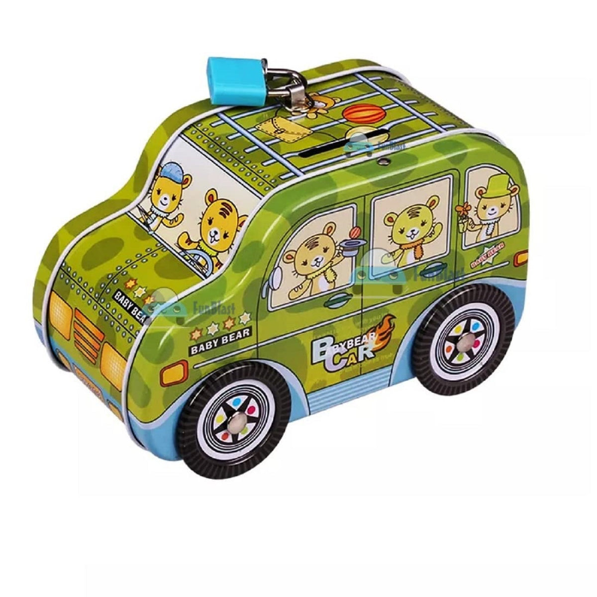 Piggy Bank - Car Shaped Coin Box with Moving Wheel for Kids, Piggy Bank for Kids, Coin Box for Kids