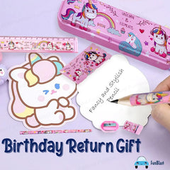 Unicorn Stationery Set for Girls - Pencil Pen Book Eraser Sharpener, Kawaii Stationery for Kids, Stationary Kit Set for Girls, Birthday Return Gift for Kids