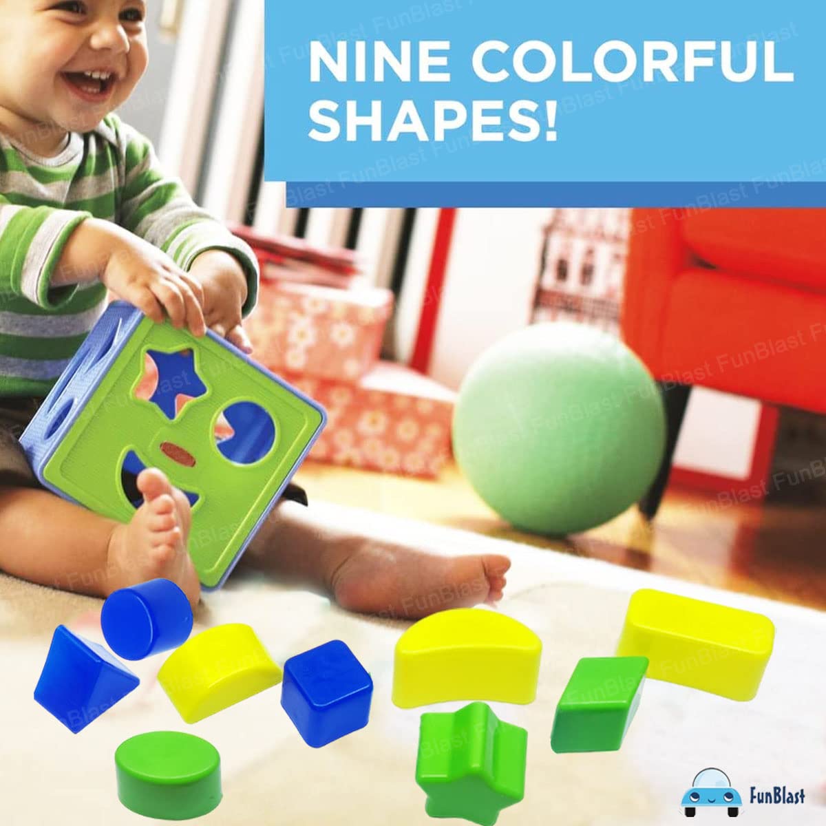 Colour Sort Cubes Shape Sorter Cubes for Kids - Colour Recognition Shapes Sorting and Pl ...