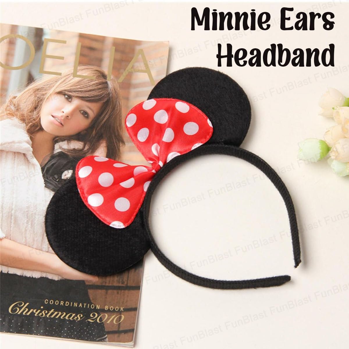 Girl's Mickey/Minnie Ears Headband (Assorted Colour) - Pack of 2