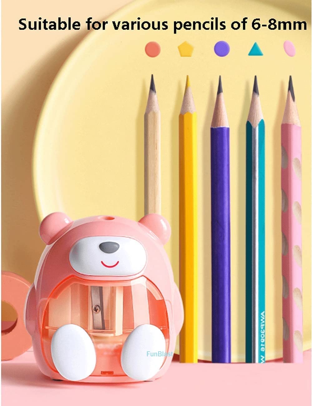 Fun Sharpener Electric Pencil Sharpener – Battery Operated Pencil Sharpener for Kids ...