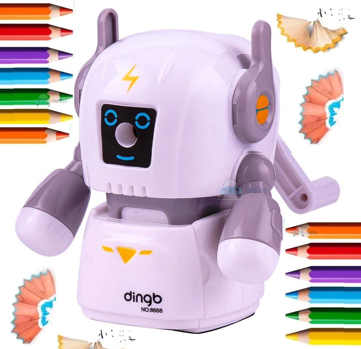 Sharpener for Kids – Robot Pencil Sharpener, Table Sharpener Machine (Assorted Color)