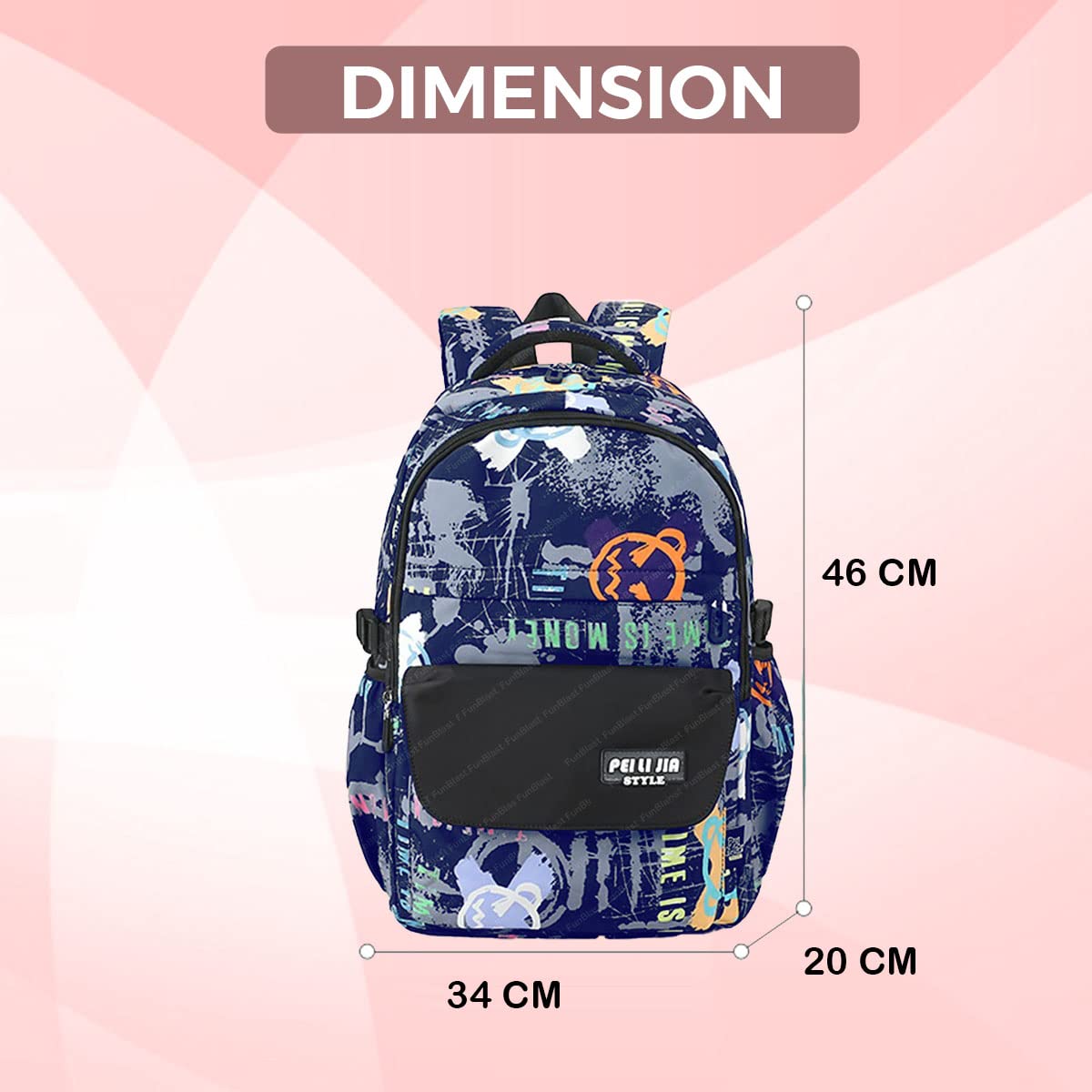 School Bags for Boys, Lightweight School and College Bags, Multipurpose Large Capacity Bag for Boys Girls Kids, Travel Bag, Picnic Bag (46 X 34 X 20 CM)