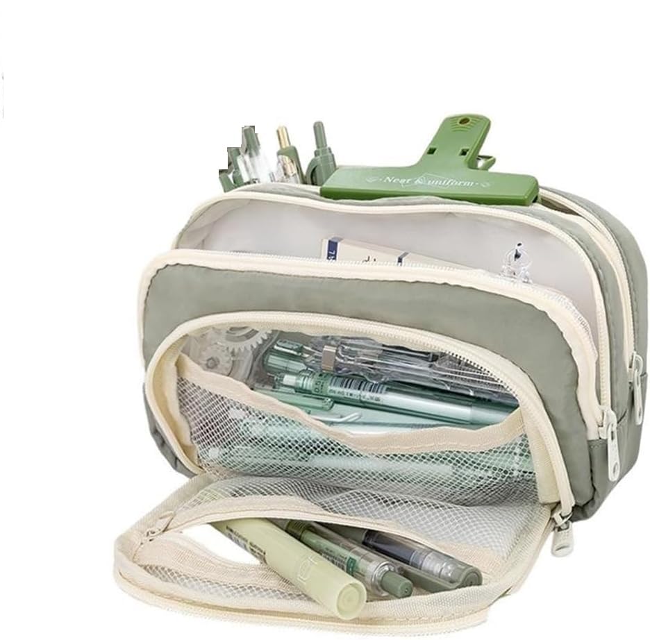 Multiple Compartment Portable Stationary Organizer Bag for Kids (Sea Green)
