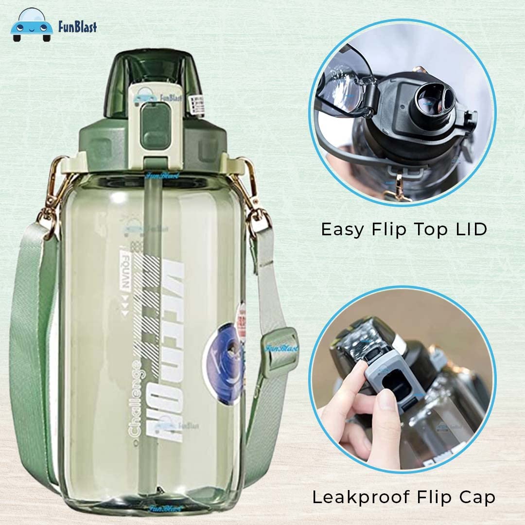 Gallon Water Bottle, Sports water Bottle-1200 ML, Water Bottle for Gym, Gym water bottle,Sports Water Bottle - Leak-Proof with Sipper & Handle for Home, Office, Gym, Trekking