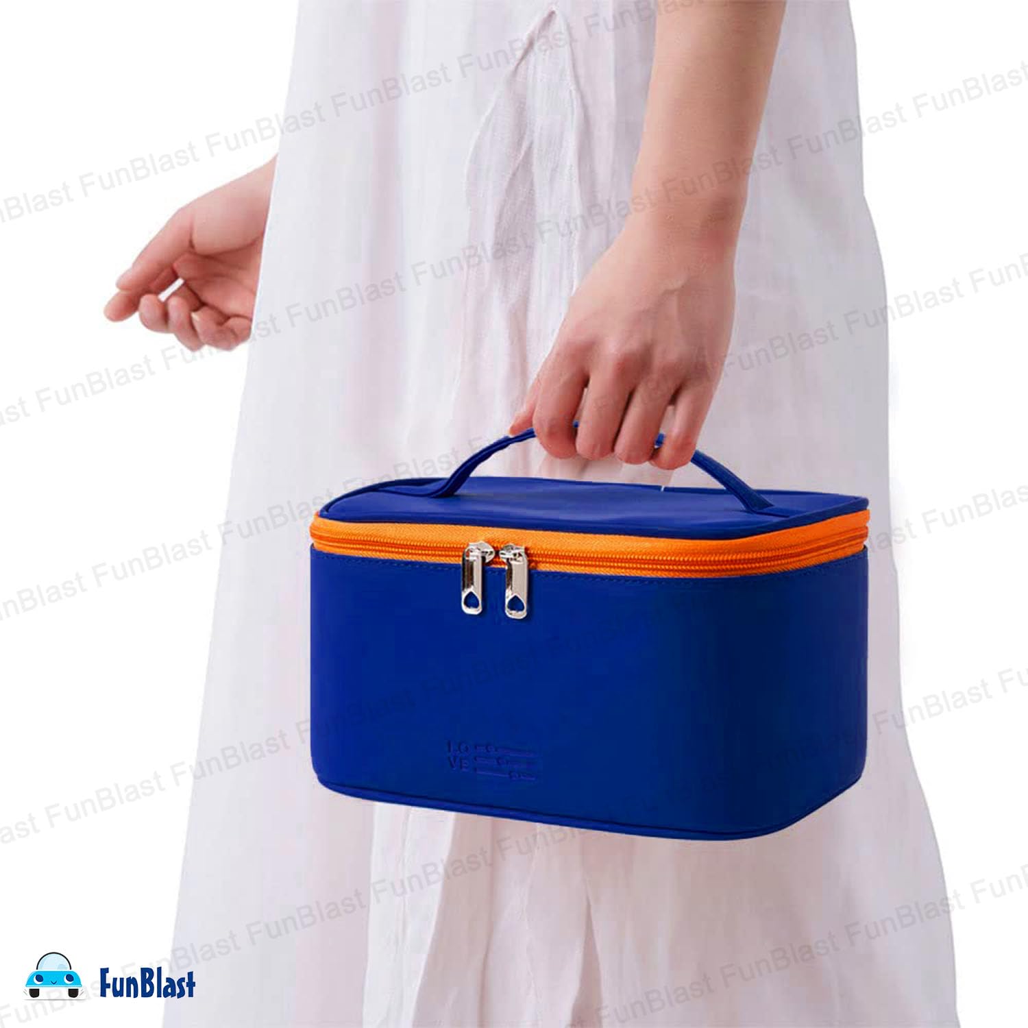 Cosmetic Bags with Handle for Women (Navy Blue)