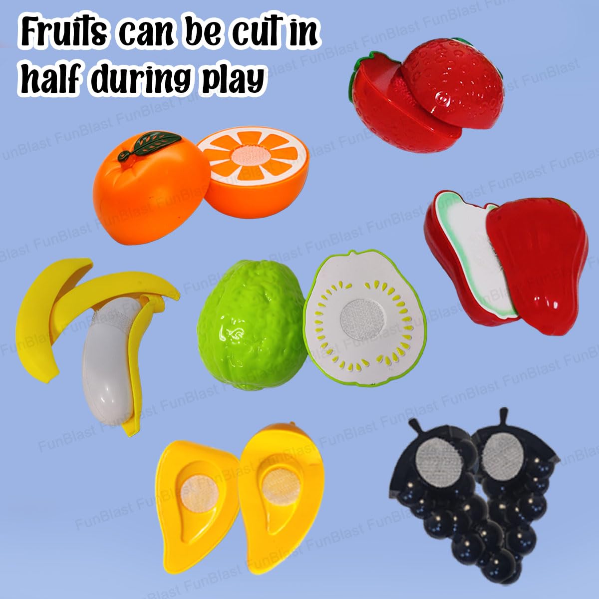 Realistic Fruit Toy for Kids, Kids Toy with Chopping Board & Knife – (Multicolor; 9 Pcs)