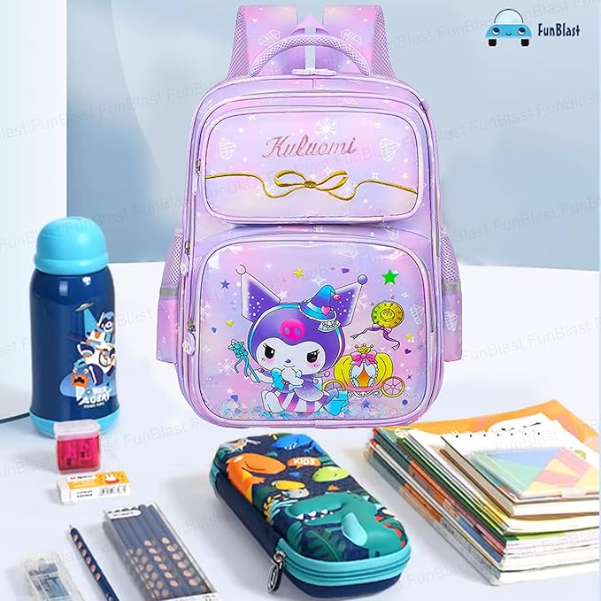 Cute Cartoon School Bag for Girls - Lightweight Multiple Compartments Backpack with Comfortable Shoulder Straps (41 X 32 X 20 Cm)