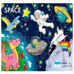 Dinosaur Space Theme Jigsaw Puzzle for Kids – 24 Pcs Jigsaw Puzzle for Kids, Boys, Girls