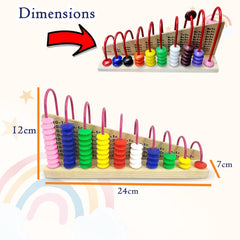 Wooden Double - Sided Calculation Shelf Abacus with Counting Addition Subtraction Maths Toy