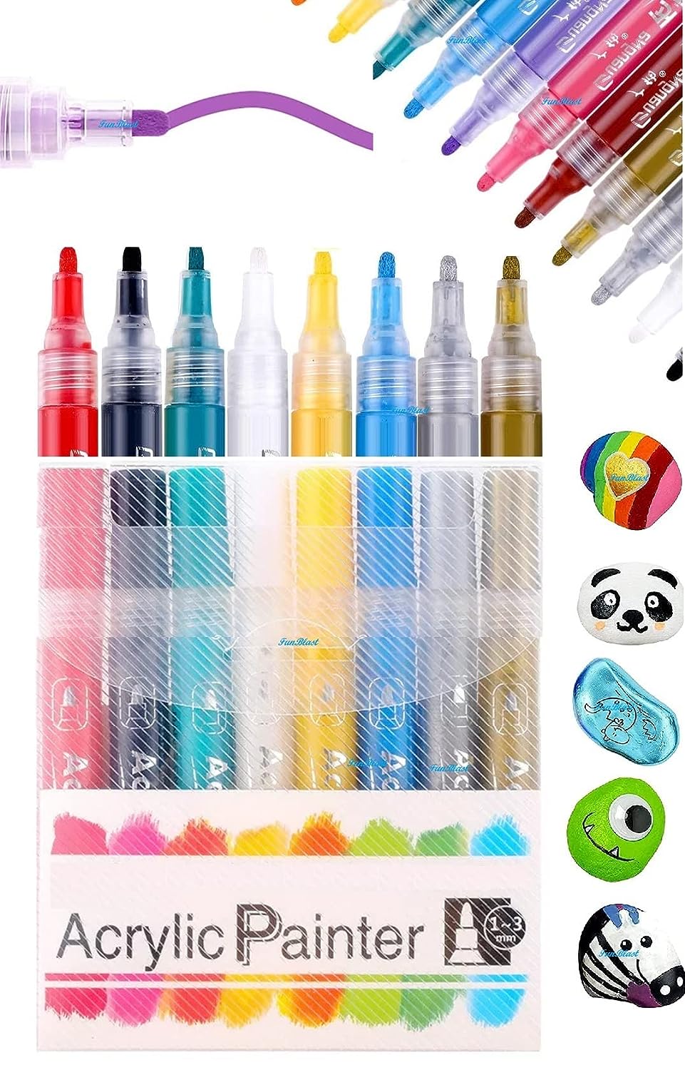 12pcs Acrylic Glitter Markers Paint Pens, Rock Painting Pens Markers  Metallic Art Marker For Kids Adults Card Making Painting Glass Ceramic Wood  Canvas School Supplies Crafts