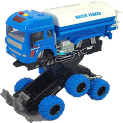 4WD Monster Construction Truck for Kids Toy Friction Powered Toy 6 Wheel Drive Tanker Truck Toy Vehicle for Kids