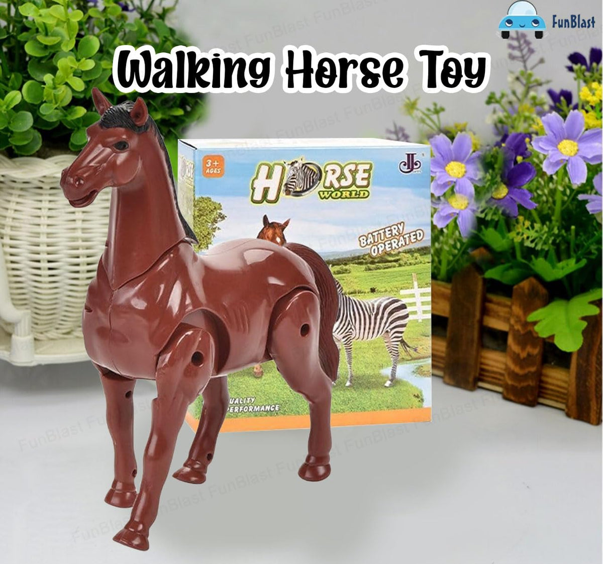 Walking Horse Toy - Animal Figure Toy with Walking and Realistic Sound, Horse Toy Battery Operated for 3+ Years Old Kids Boys, Girls