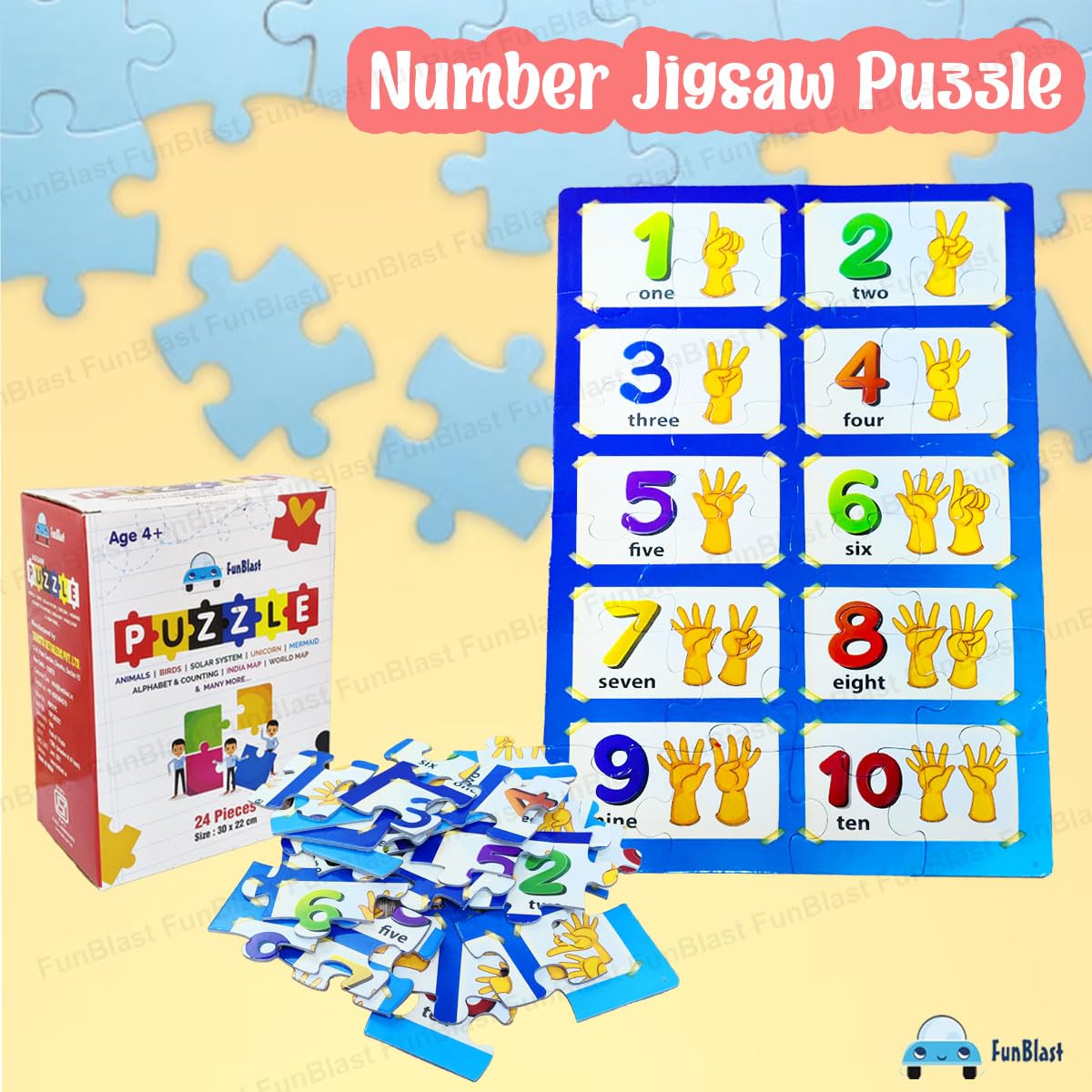 Number Jigsaw Puzzle for Kids Jigsaw Puzzle for Kids of Age 3-5 Years – 24 Pcs (Size 30X22 cm)