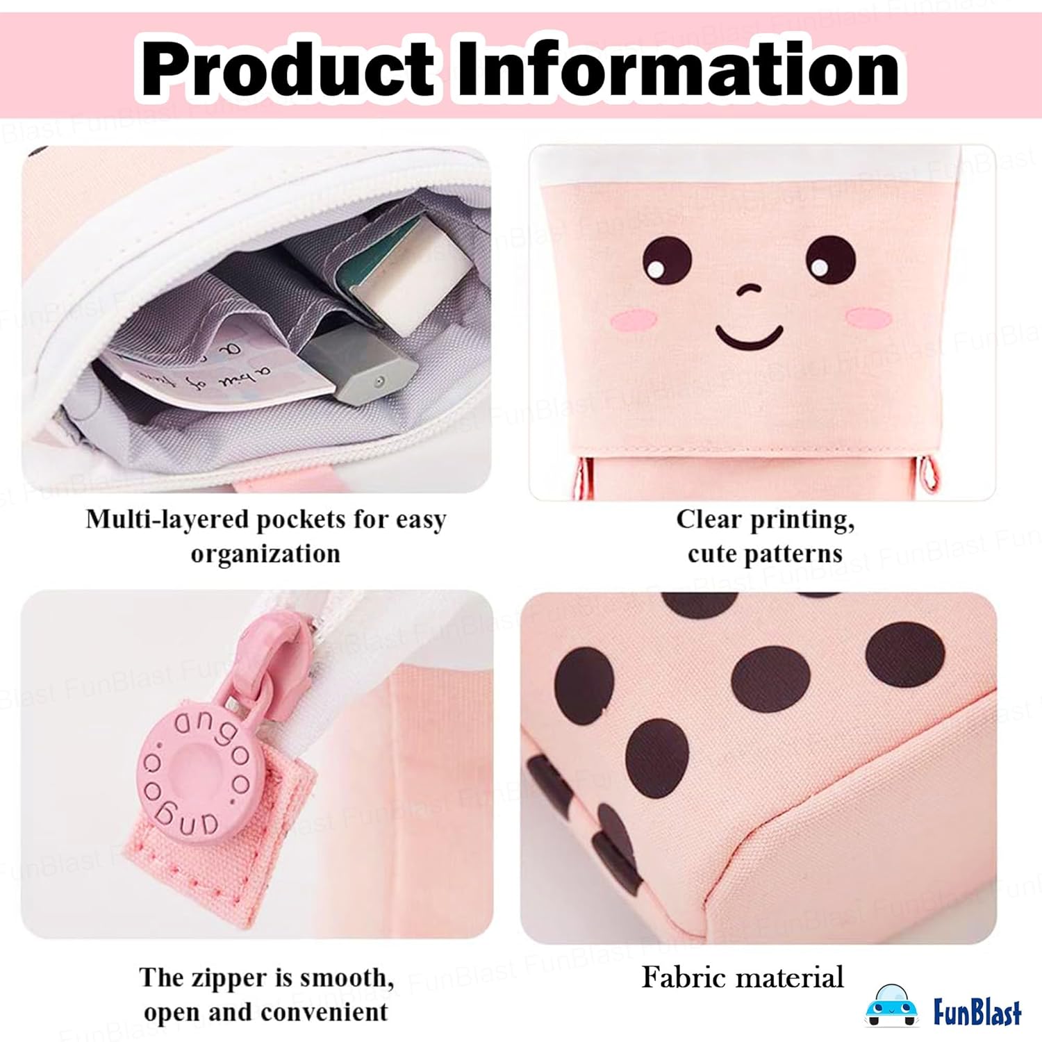 Boba Pop-Up Stationery Organizer for Kids (Pink)