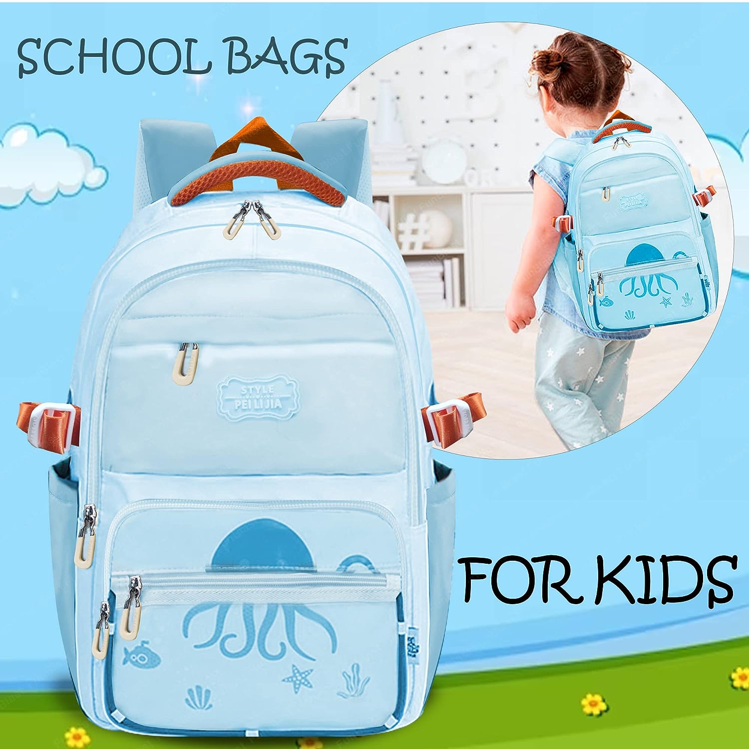 School Bag - School Backpack, College Backpack, Travel Backpack, Office Backpack, Multipurpose Bag for Kids, Casual Bagpack, Picnic Bag for Boys & Girls (46 X 34 X 20 CM)