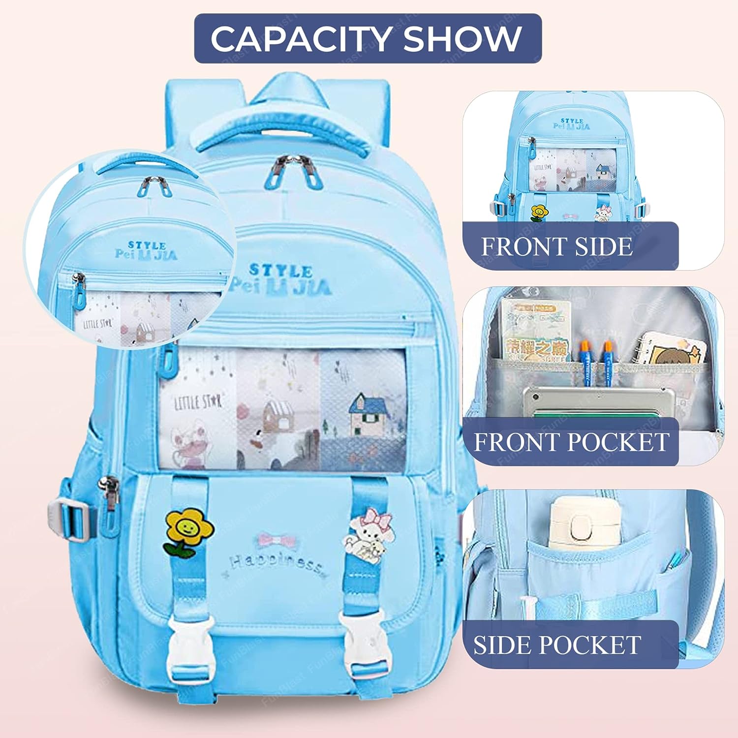 School, Office, Casual Multipurpose Backpack - School and College Bags for students, Large Capacity Bag for Boys Girls Kids, Travel Bag, Picnic Bag