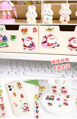 Christmas Kawaii Stickers Set – Set of 8 Sheets Stickers for Kids, 3D Stickers for Girls, Foam Stickers for Kids, Cute Stickers, Craft Stickers