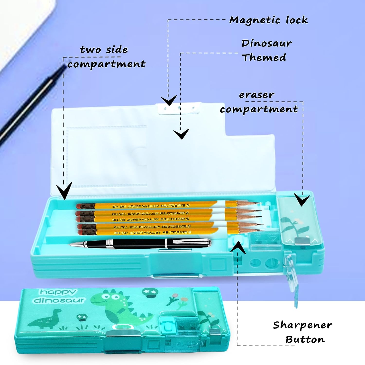 Multipurpose Jumbo Dual Side Magnetic Pencil Box for Kids