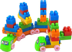 DIY Building Blocks with Wheels Toy Block Games for Kids Learning Toy for Kids - 56 Pcs