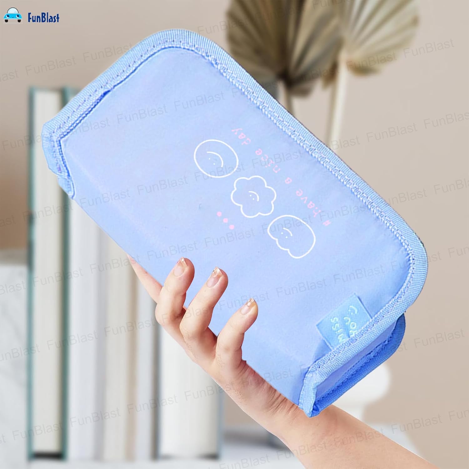 Multipurpose Zipper Stationary Organizer Pouch for Kids (Blue)