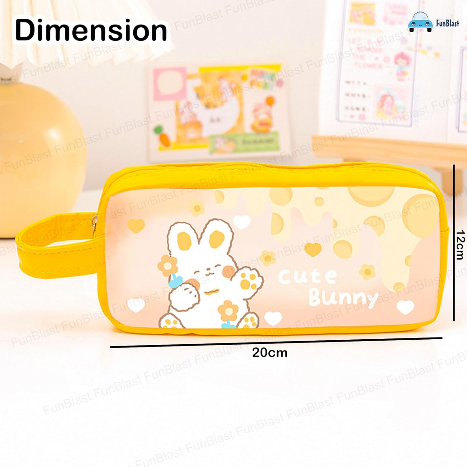 PVC Pencil Pouch with Zipper Closure (Yellow)