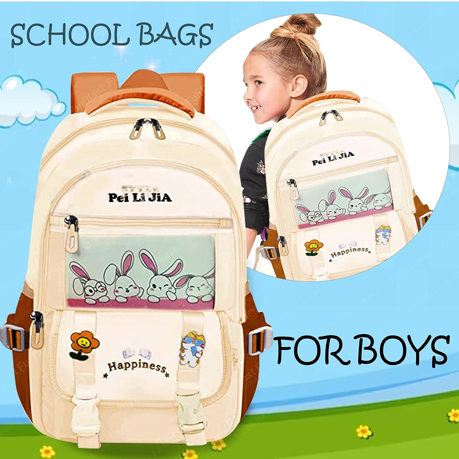 School, Office, Casual Multipurpose Backpack - School and College Bags for students, Large Capacity Bag for Boys Girls Kids, Travel Bag, Picnic Bag