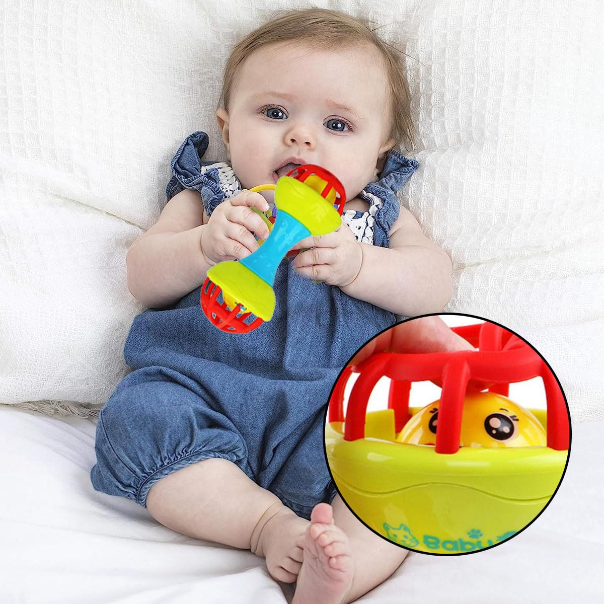 Soft Rattles Teether Toys for Babies Toy Dumbbell Rattle Toy for
