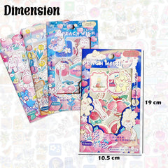 Kawaii Stickers Set – 16 Sheet (100+ Pcs) DIY 3D Stickers for Girls, Aesthetic Sticker, Stickers for Journaling, Scrapbooking (PeachWish-4X4=16Sheet)